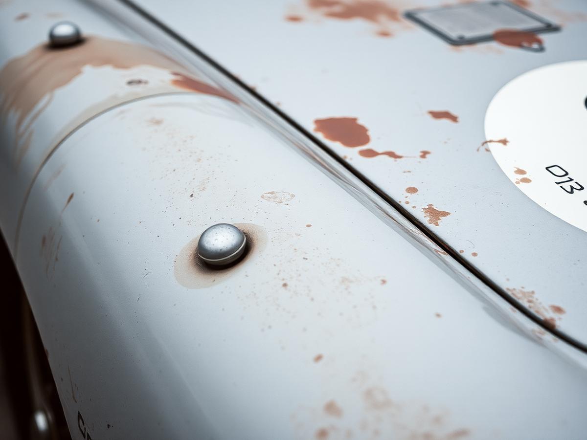 Detail of weathered racing bodywork